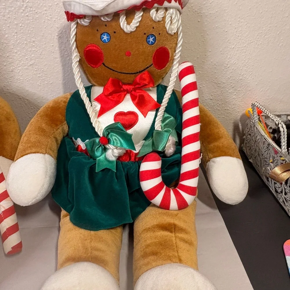 Unbranded Gingerbread Plush Set Unisex OS Brown Excellent Vintage 1990s Holiday